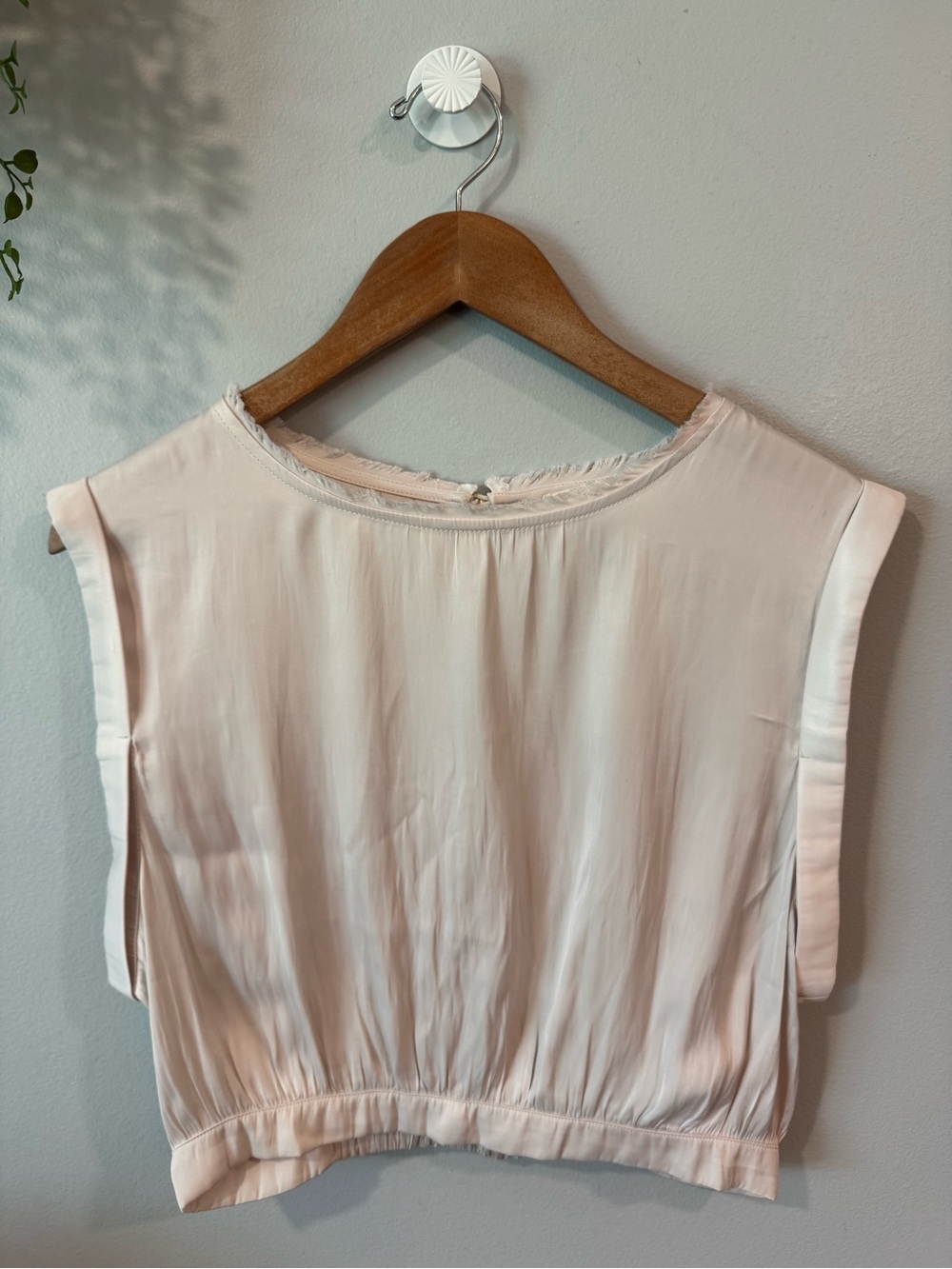 By Together Blush Pink Cap-Sleeve Camisole Crop Top Size Large